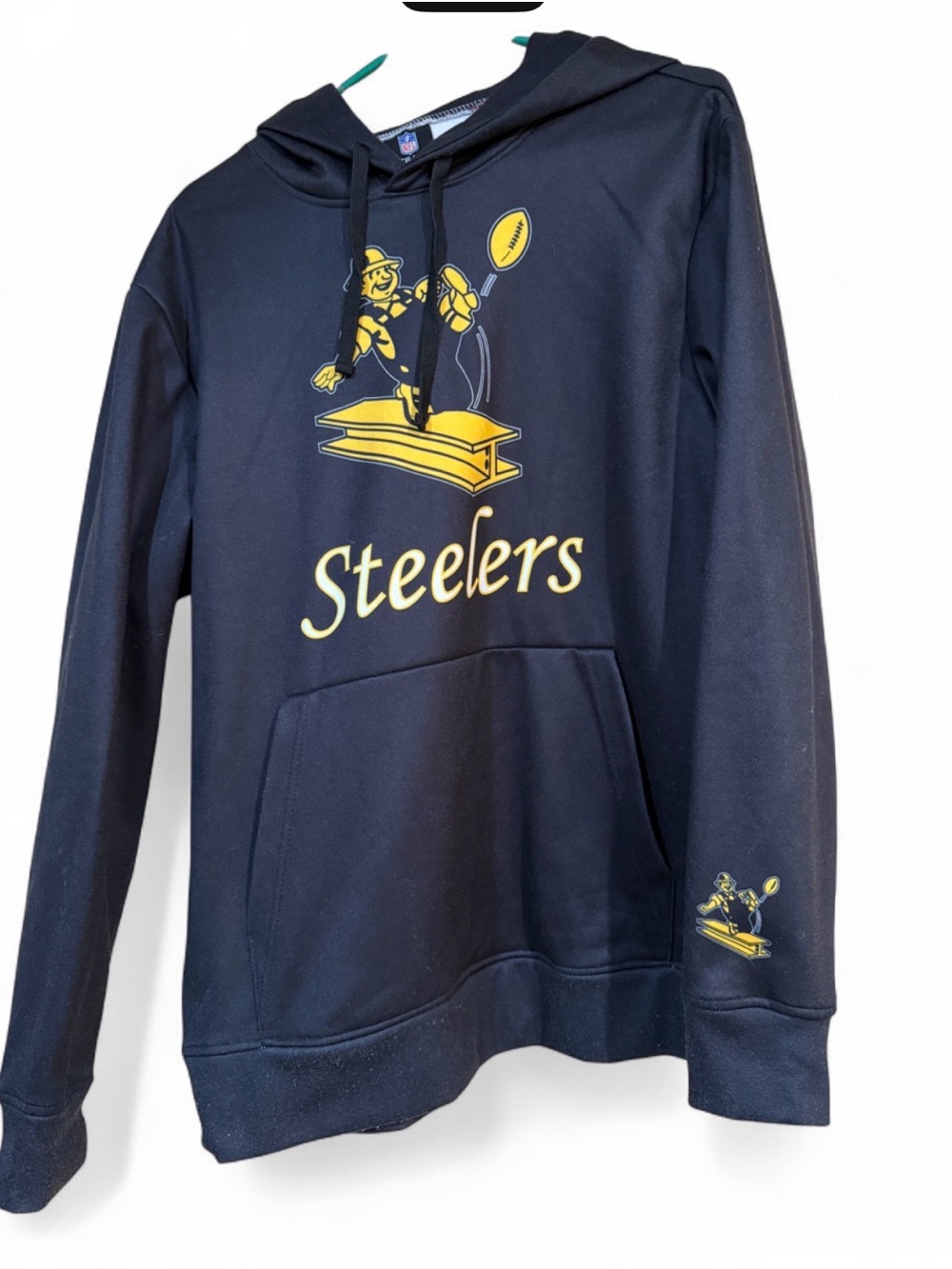 Steelers Throwback Black Hooded Pullover Sweatshirt Pittsburgh Steelers Men’s S